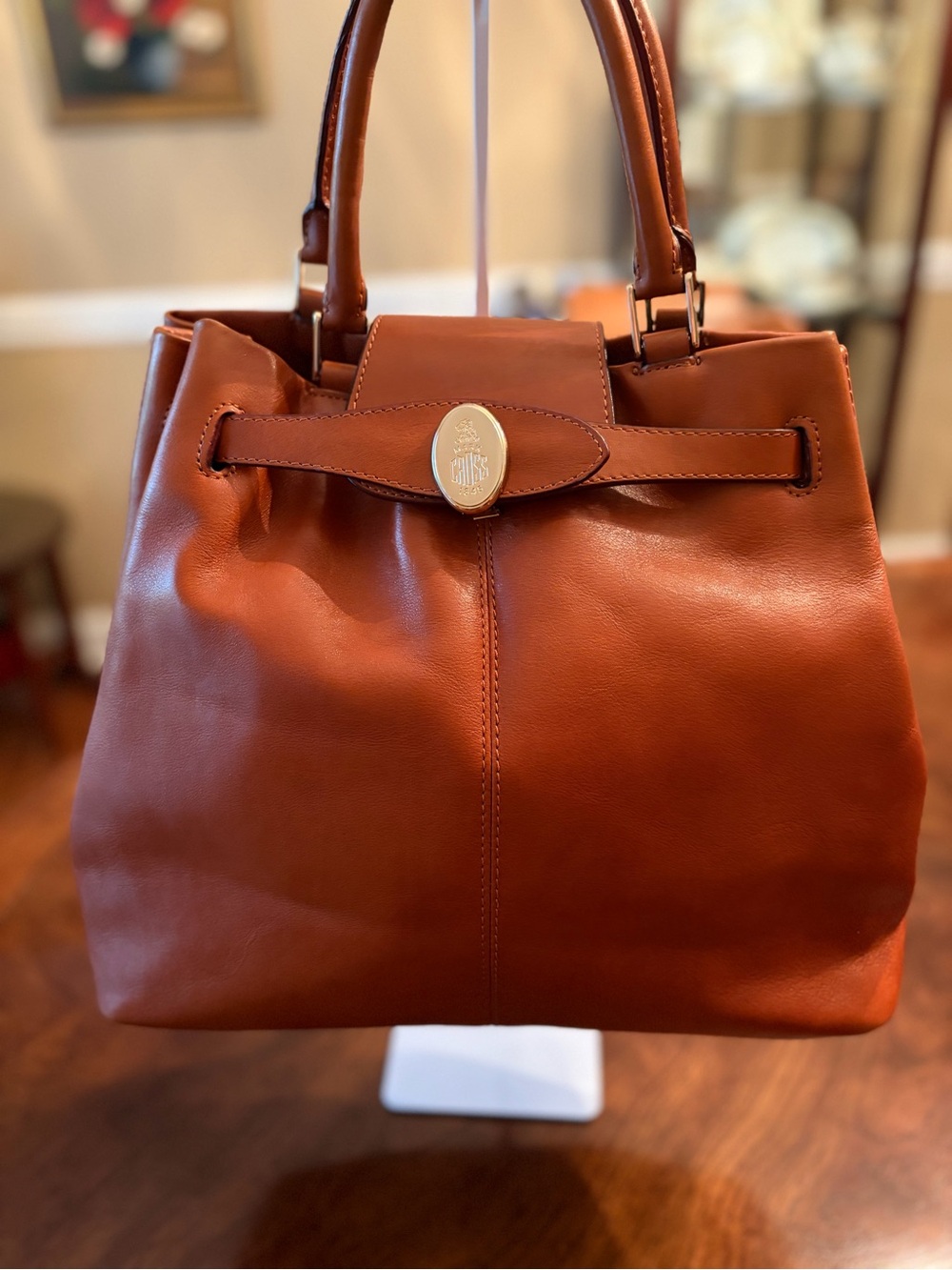 Mark Cross Satchel in Cognac, Quiet Luxury Brand - IYKUK